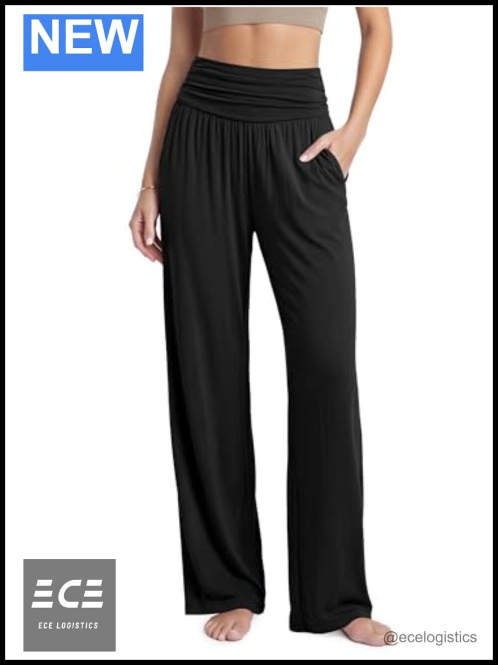 Wide Leg Palazzo Lounge Pants with Pockets Lightweight Comfy Casual Pajama
